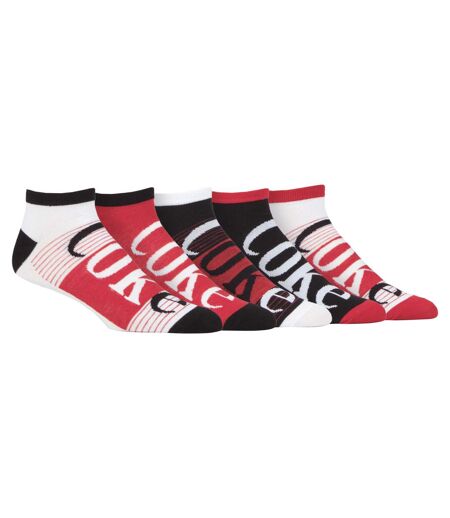 Coca Cola 5 Pk Ankle Running Striped Socks