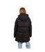 Womens/ladies Padded Long Length Hooded Jacket Black Brave Soul-2