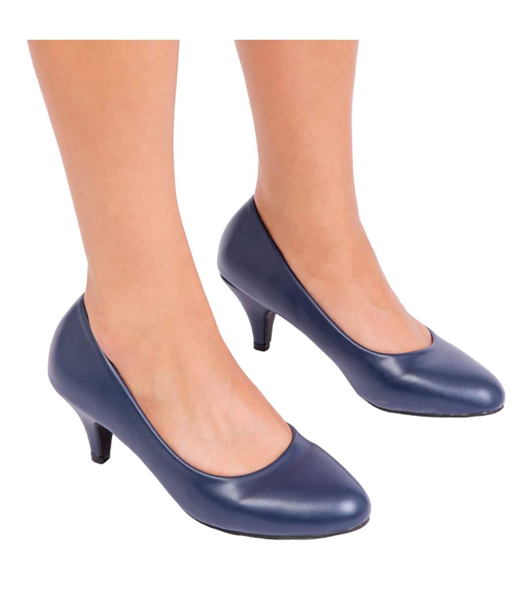 Where´s that from womens/ladies shea faux suede low heel court pumps dark blue Where's That From-3