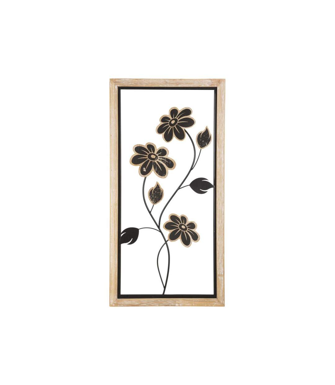 Décoration Murale Encadrée Girish 60cm Naturel & Noir-1