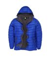 2786 Mens Hooded Water & Wind Resistant Padded Jacket (Royal/Grey)
