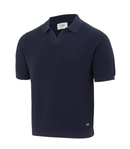 Mens Textured Collared Polo Shirt Blue Firetrap