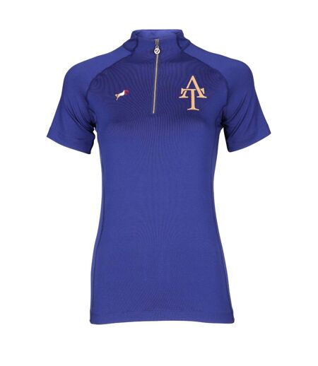 Womens/ladies team colour block short-sleeved base layer top navy Aubrion