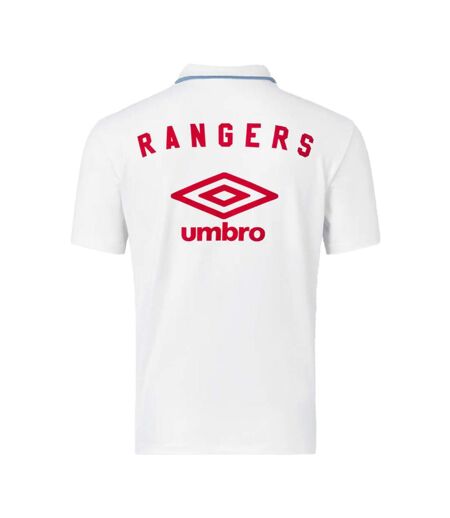 Mens Rangers Fc Short-sleeved Travel Polo Shirt Brilliant White Lollipop Umbro