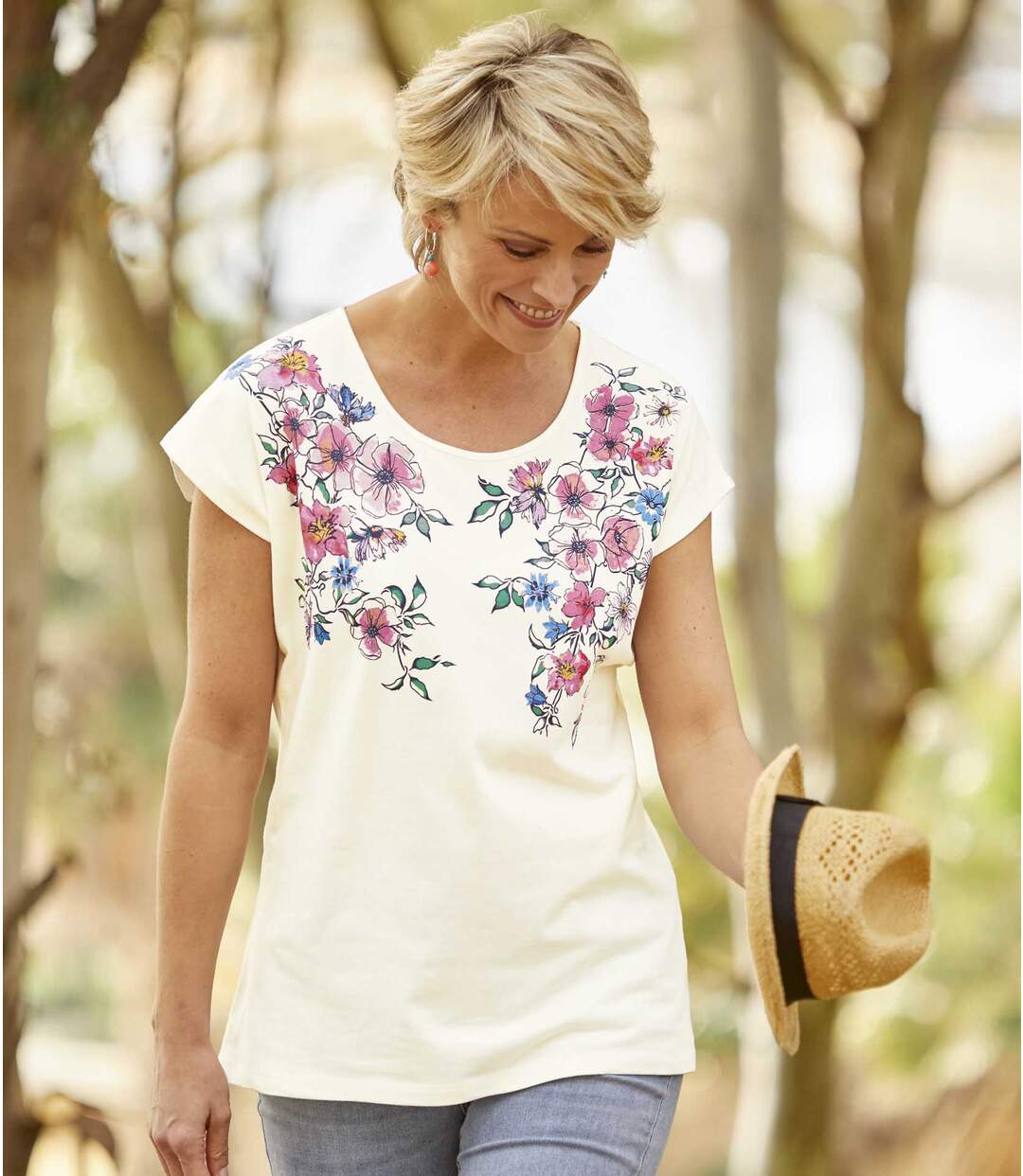 T-Shirt mit Blumendekor-1