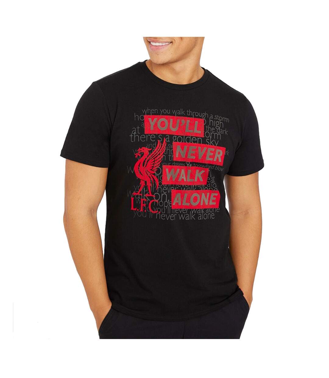 Liverpool FC Mens YNWA Cotton T-Shirt (Black)