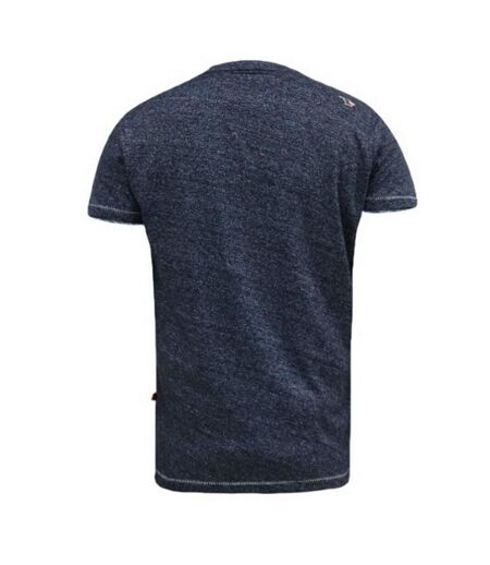 Mens D555 Upton Hawaii Leaf Print Kingsize T-shirt Navy Twist Duke