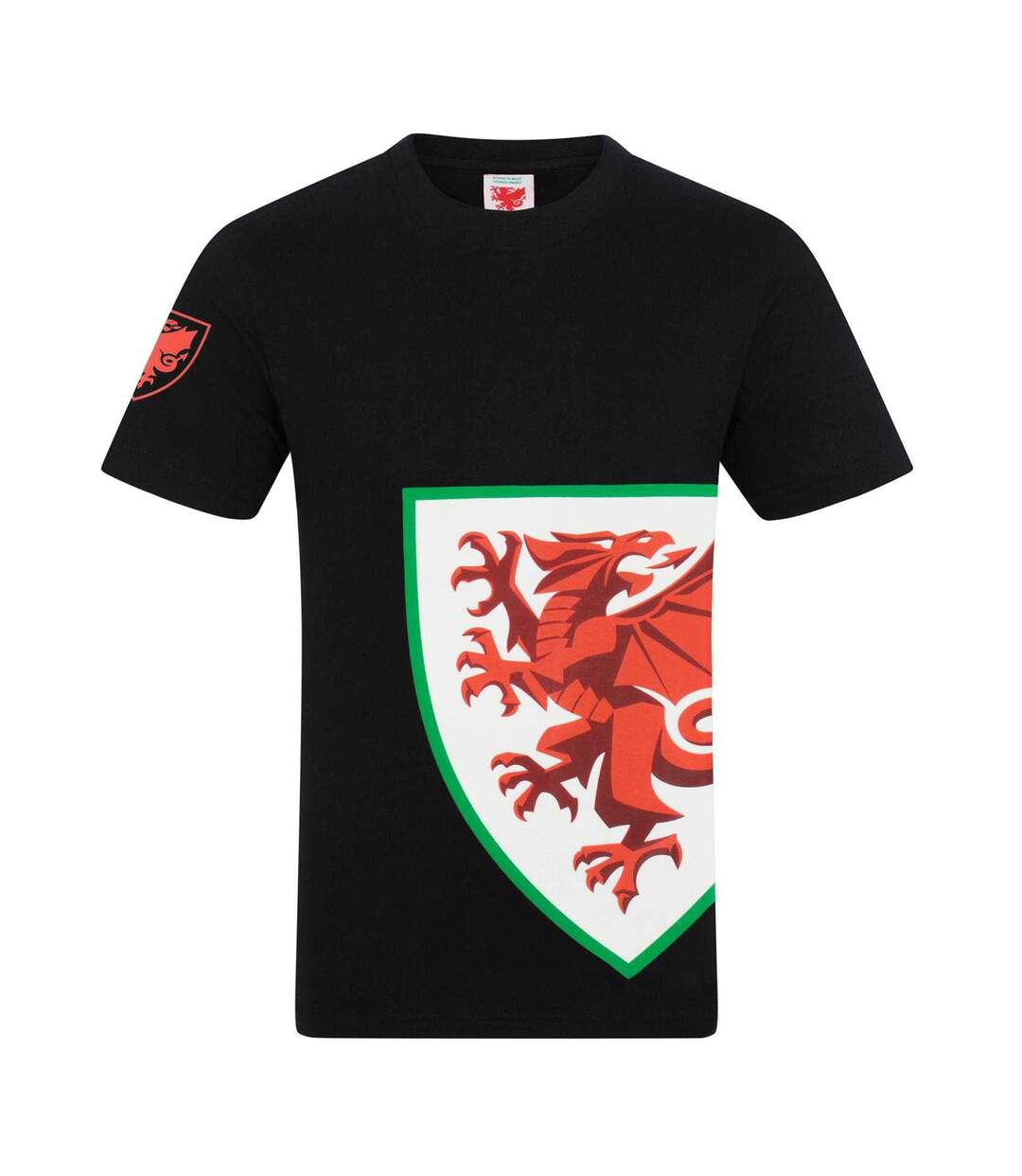 Mens Graphic T-shirt Black FA Wales-1