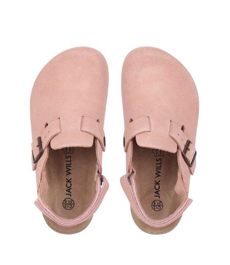 Childrens/kids Leather Mule Sandals Blush Pink Jack Wills