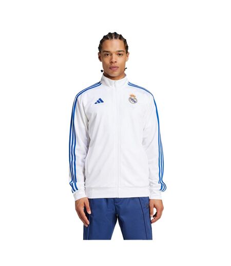 Haut De Survêtement Motif/style Real Madrid Cf Homme Blanc Adidas