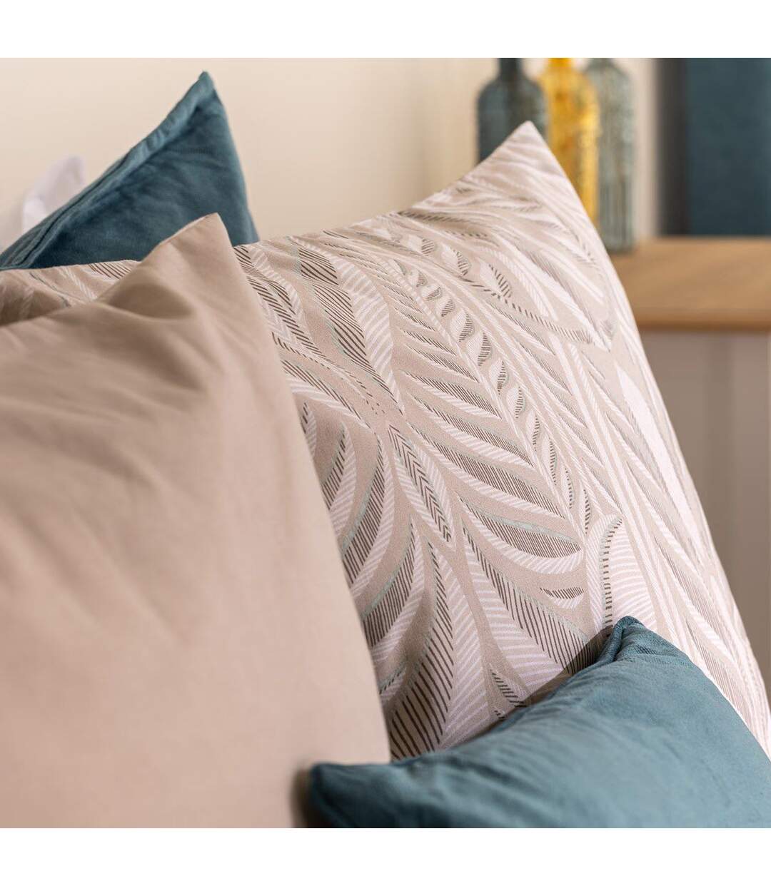 Parure de Lit Imprimée Nalh 240x220cm Beige-2
