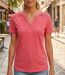 Tee-shirt femme MAYFLOWER TEEF4011A rose : la légèreté du coton flammé au style romantique-1