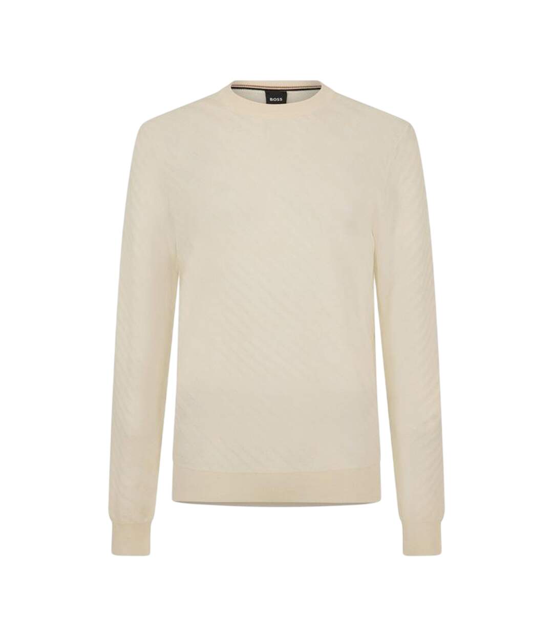 Mens Knitted Regular Top White Boss-1