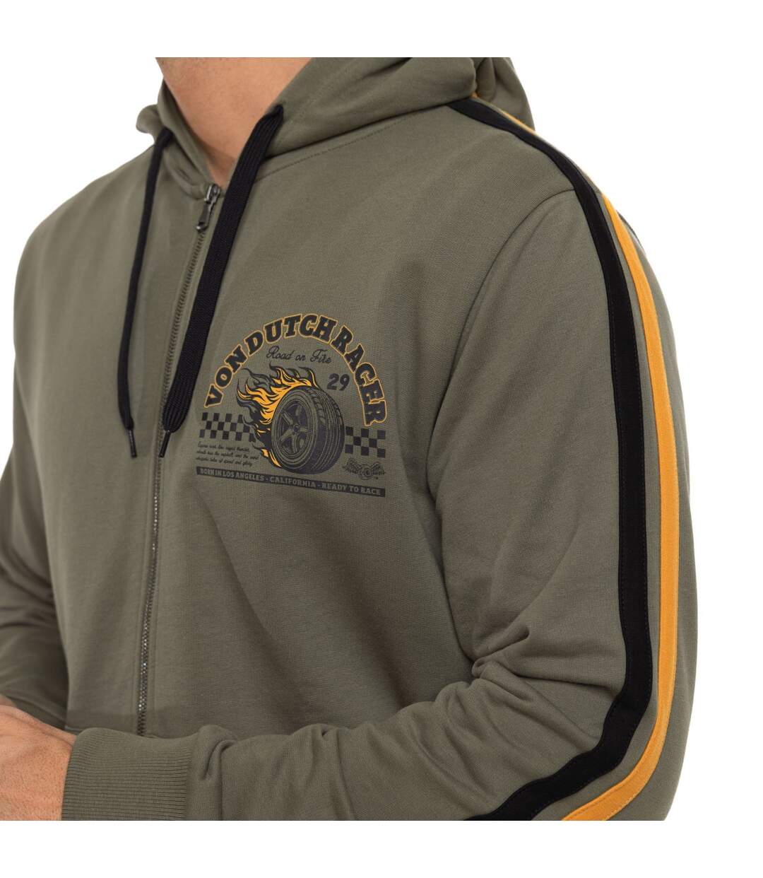 Sweat zippé à capuche homme en french terry Racer Vondutch-2