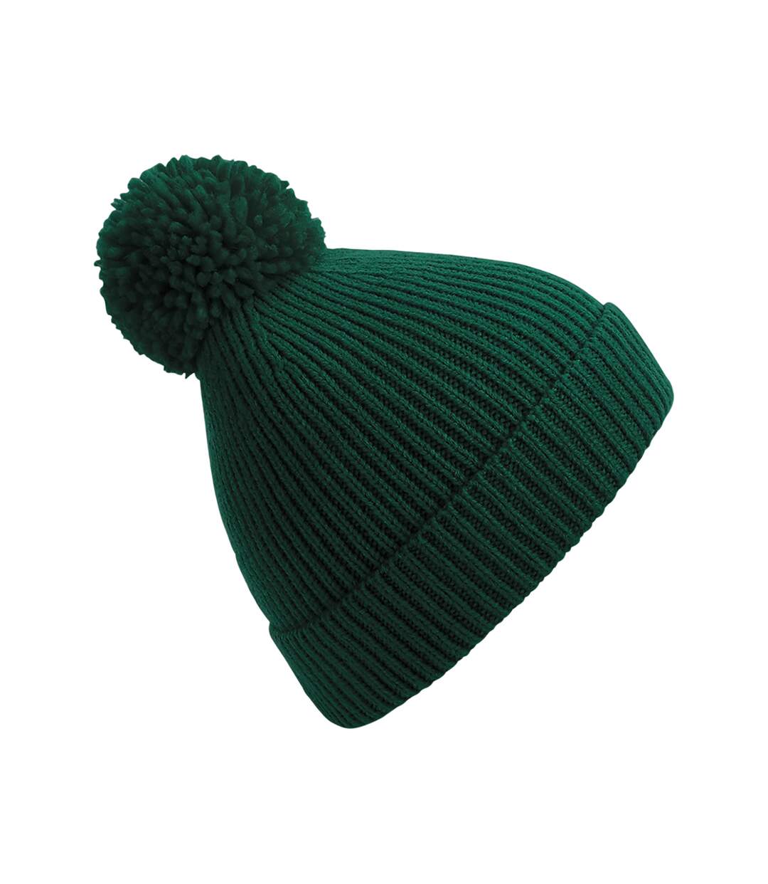 Bonnet à pompon engineered vert bouteille Beechfield