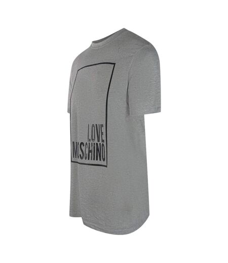 Mens Box Logo T-shirt Grey Love Moschino