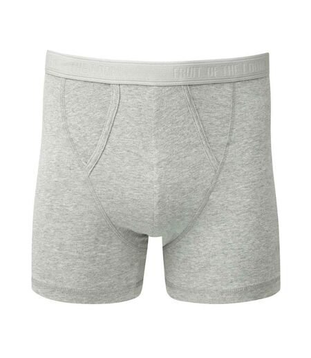 Fruit of the Loom Mens Classic Plain Boxer Shorts (Pack of 2) (Light Grey Marl) - UTPC7249