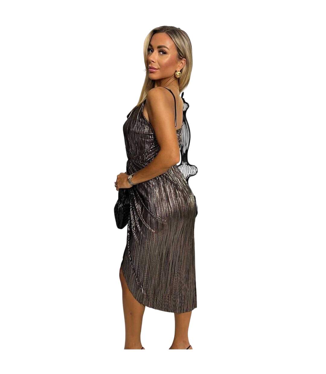 Robe Mi-longue Motif/style Lanières Femme Cuivré AX Paris-4