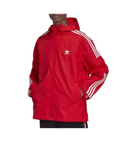 Veste Coupe-vent Rouge Homme Adidas 3-stripes Wb Fz - L