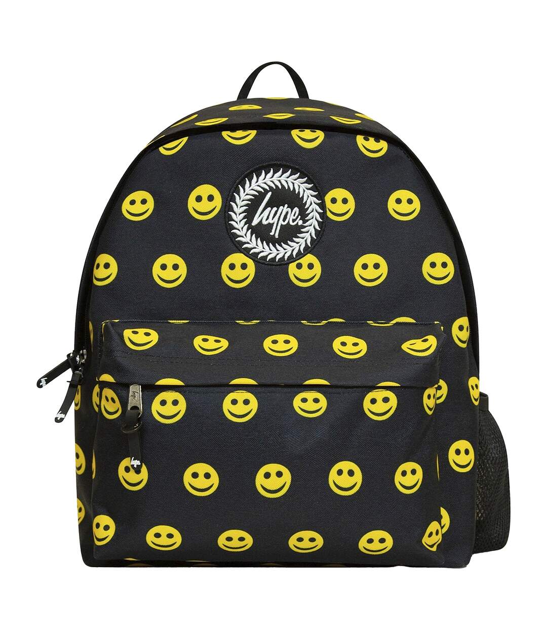 Hype - Sac à Dos Unisexe Noir Jaune Smile, Poche Laptop Rembourrée-1