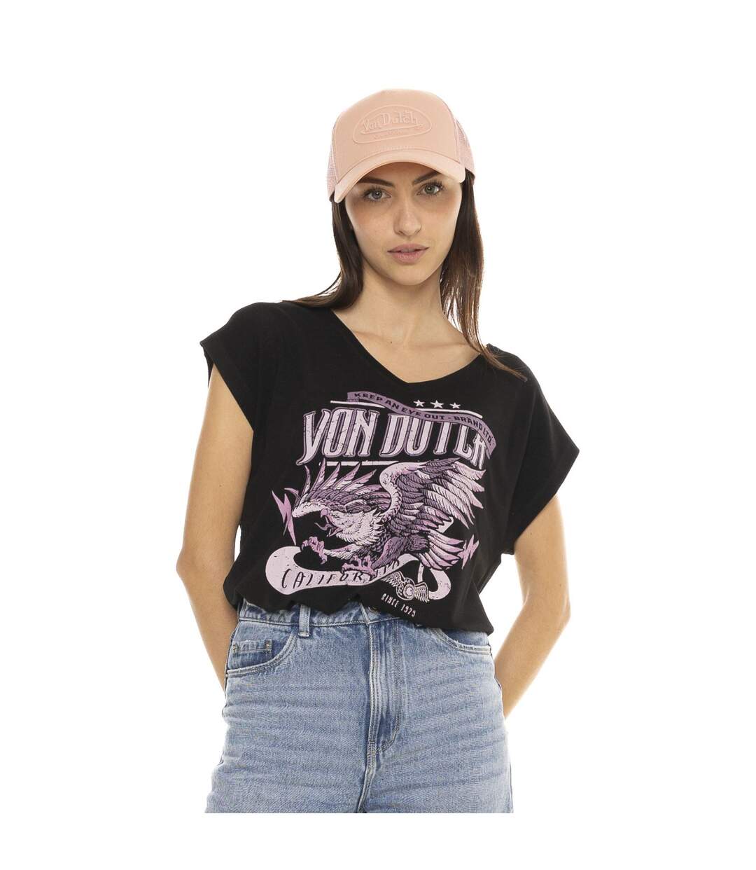 T-shirt en col V manches courtes femme American Eagle Vondutch-1