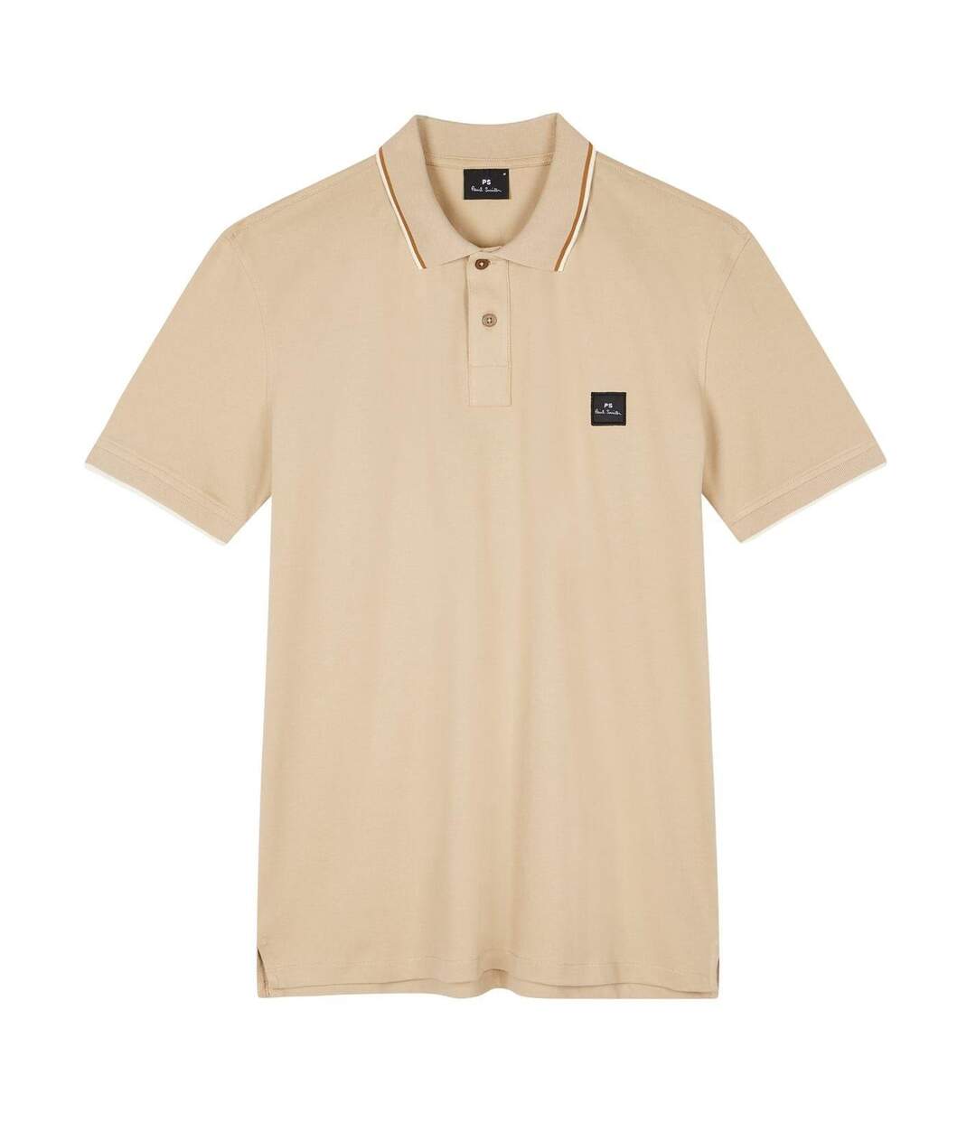 Mens Patch Cotton Logo Polo Shirt Beige Paul Smith-2