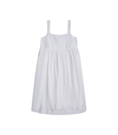 Womens/ladies linen midi dress white Animal