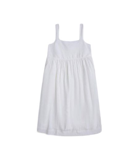 Womens/ladies linen midi dress white Animal