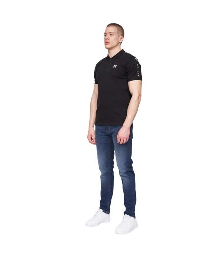 Mens tapehen polo shirt black Henleys