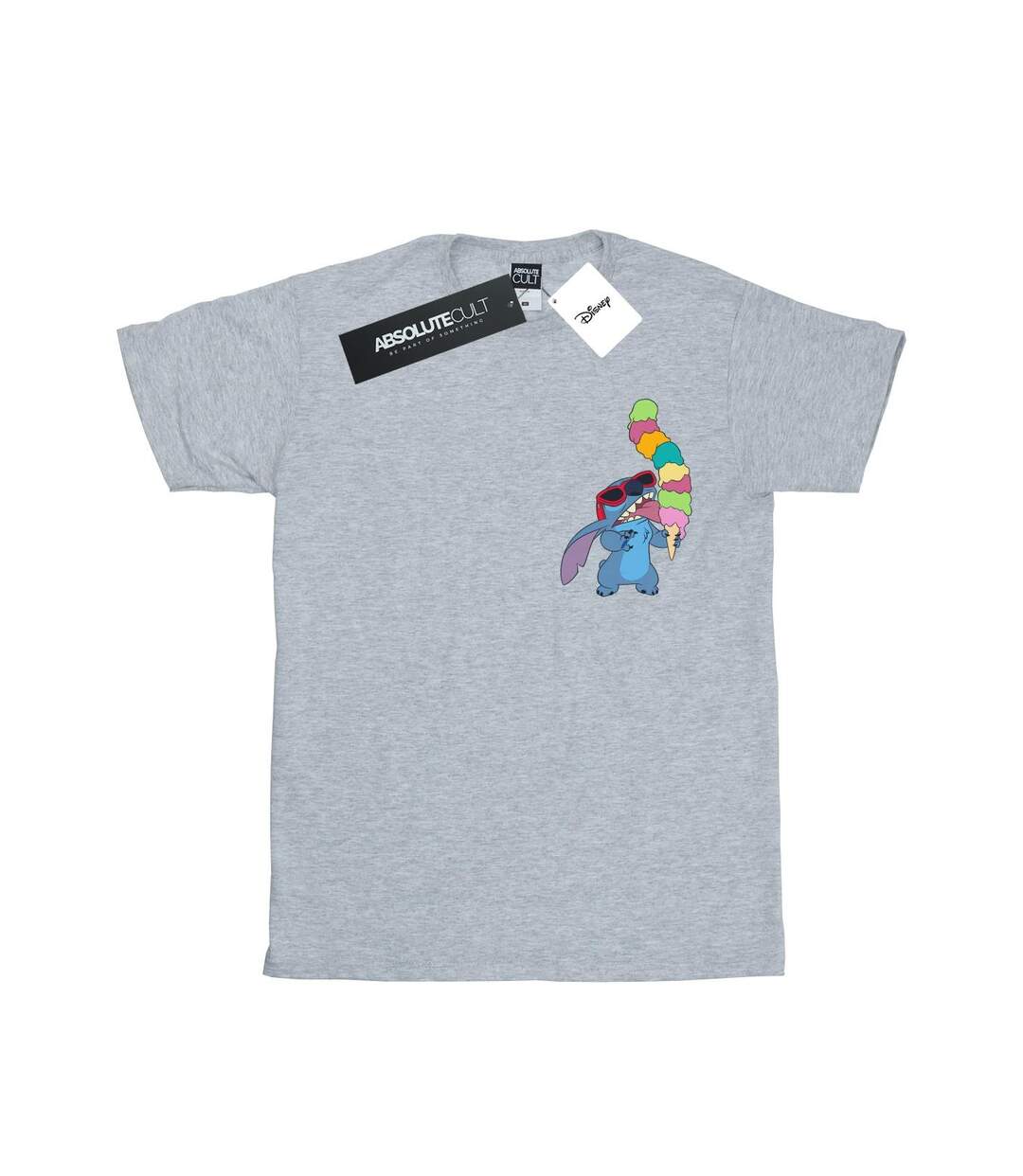 Disney Femmes/Ladies Lilo And Stitch Ice Cream Cotton Boyfriend T-Shirt (Gris sportif) - UTBI29621-1