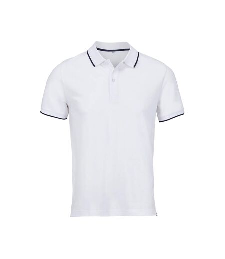 Polo Palermo Adulte Blanc Bleu Marine Français SOLS