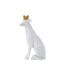 Statuette Déco Chien Couronne 33cm Blanc-2
