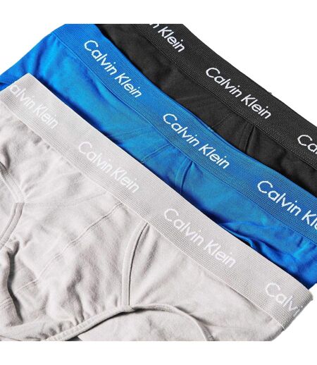 Lot De 3  Slips Homme Noir Gris Bleu Calvin Klein