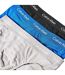 Lot De 3  Slips Homme Noir Gris Bleu Calvin Klein-3