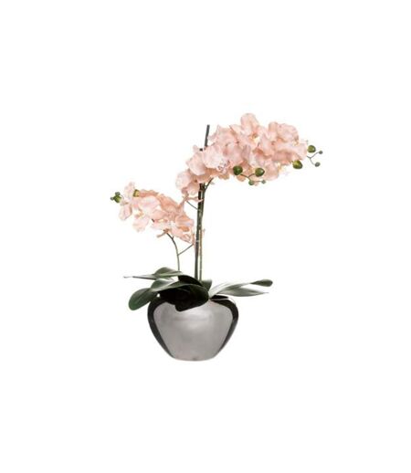 Plante Artificielle Pot Argent Orchidée 56cm Rose