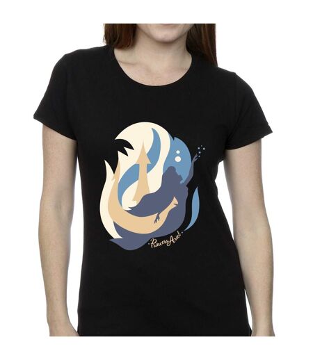 Disney T-shirt en coton Femme/Ladies The Little Mermaid Colour Silhouettes (Noir) - UTBI26316