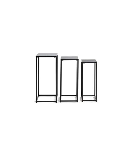 Lot de 3 Porte-Plantes en Métal Cromano 71cm Noir