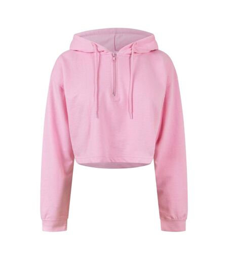 Sweat Court À Capuche Motif/style Uni Femme Rose Miso