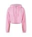 Sweat Court À Capuche Motif/style Uni Femme Rose Miso-1