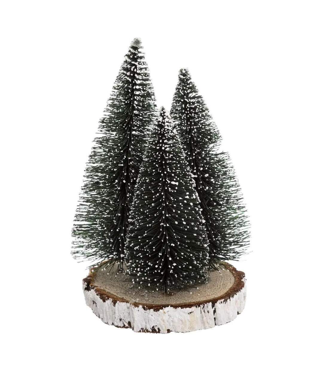 Lot de 3 Sapins de Noël Déco Rondin 20cm Vert-1