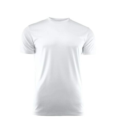 Mens Run Active T-shirt White Printer RED