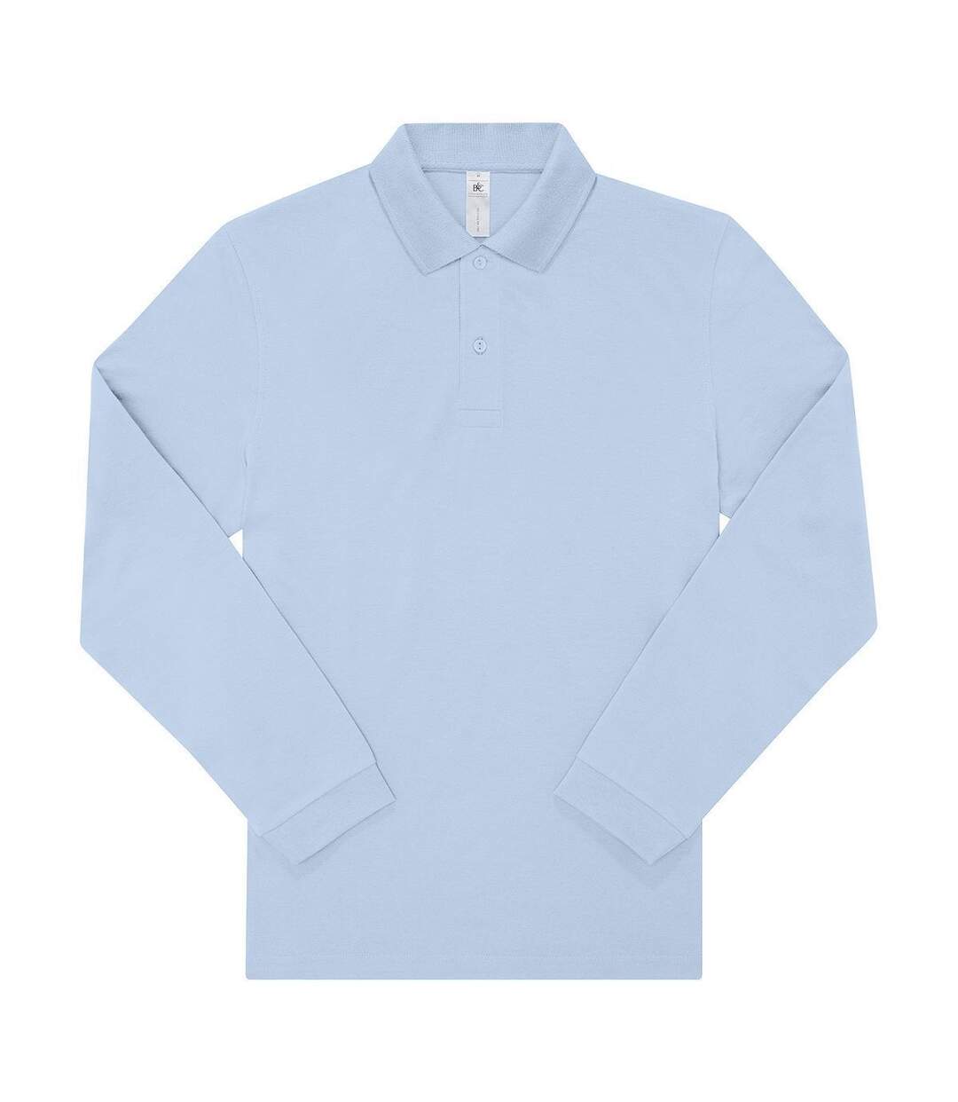 Polo manches longues- Homme - PU425 - bleu blush-2