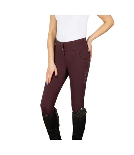 Womens/ladies Fenham Diamante Breeches Bordeaux Coldstream