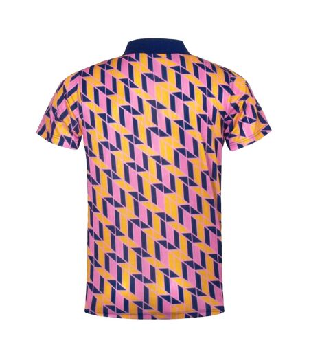 Polo Motif/style Rétro Homme Bleu Marine Jaune Rose Scottish FA