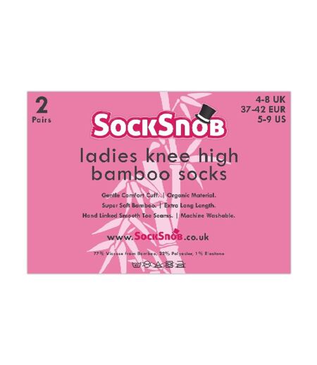 2 Pack Ladies Rainbow Patterned Knee High Bamboo Socks