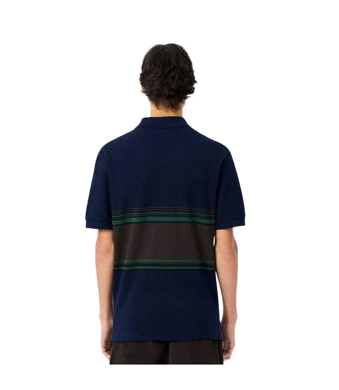 Mens Logo Short-sleeved Polo Shirt Navy Blue Lacoste-3