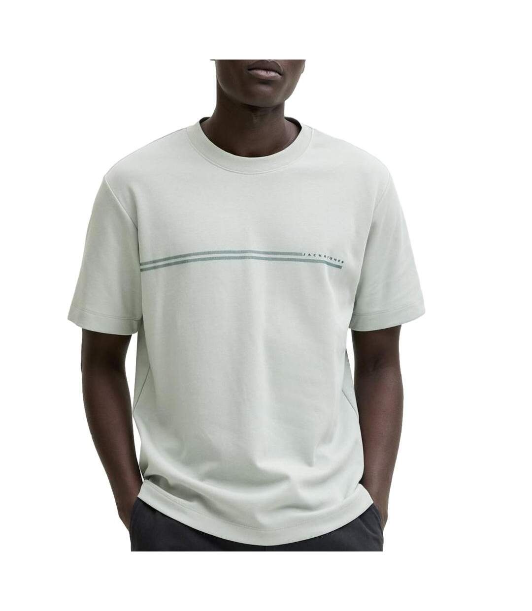 T-shirt vert homme jack & jones cofusion chest brand-1