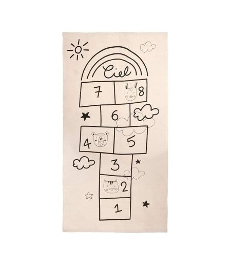 Tapis Déco Enfant Marelle 80x150cm Naturel