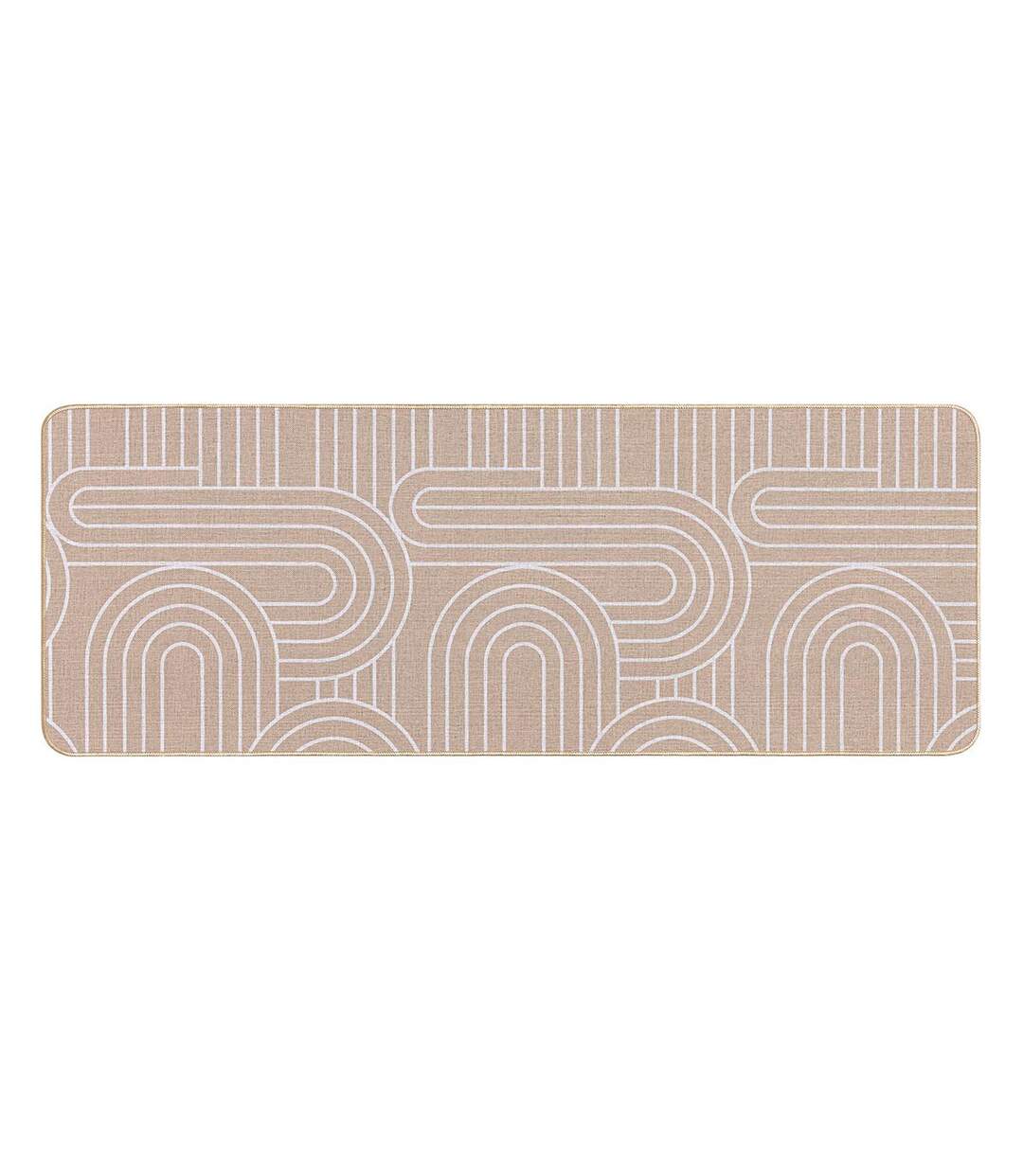 Tapis Déco Imprimé Modul 45x120cm Naturel & Blanc-1