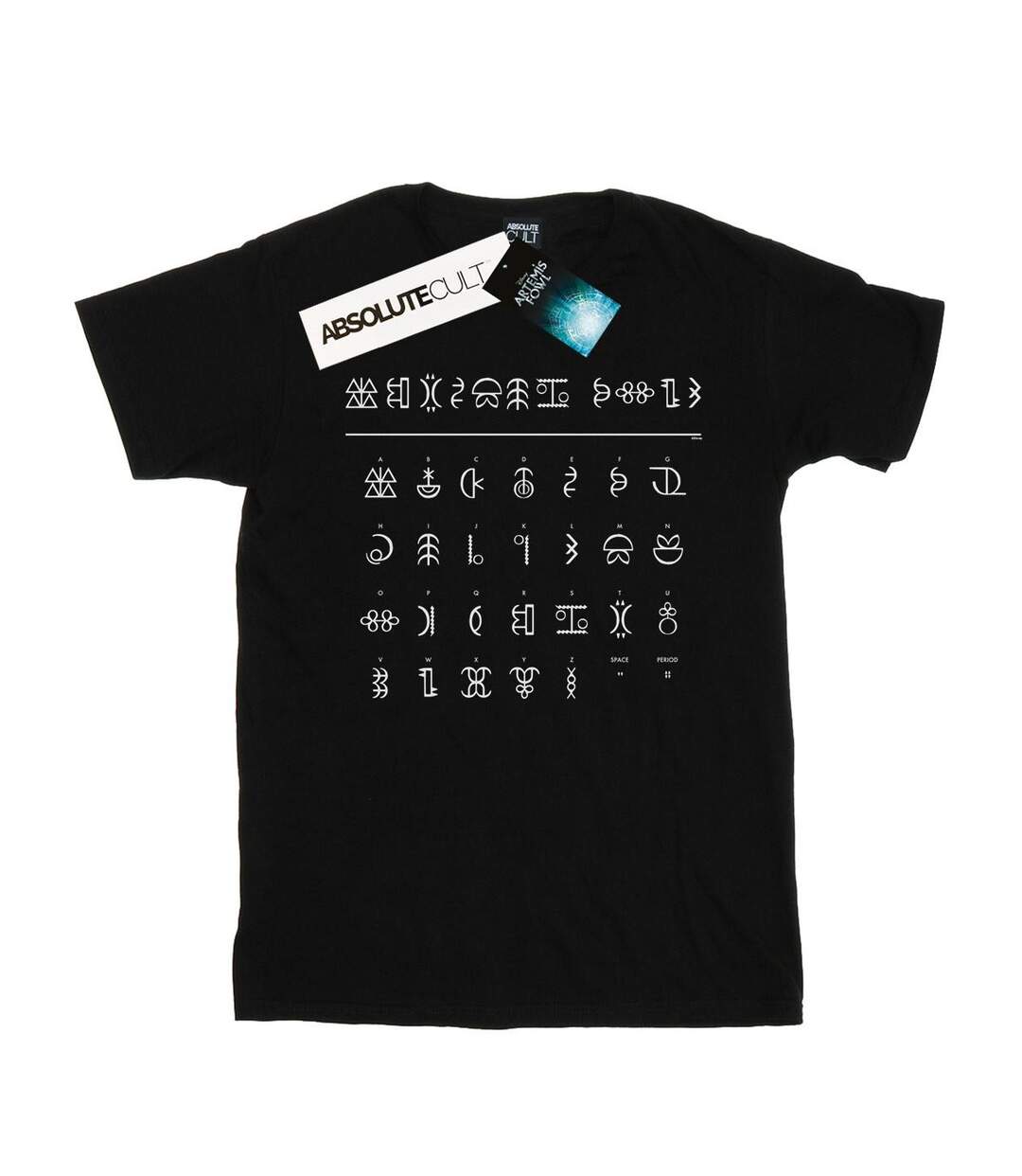 Disney - T-shirt ARTEMIS FOWL GNOMMISH ALPHABET - Femme (Noir) - UTBI10634-1